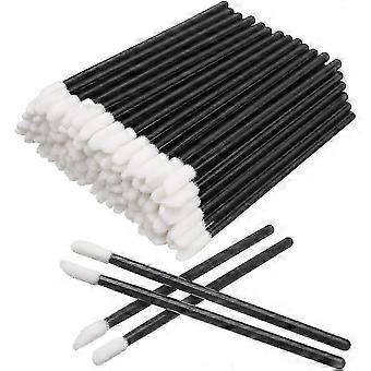 SZW-100 Stück Einweg-Lippenpinsel, Make-up-Pinsel, Lippenstift- und Lipgloss-Applikatoren, Make-up- und Schönheitswerkzeug-Sets (Schwarz)