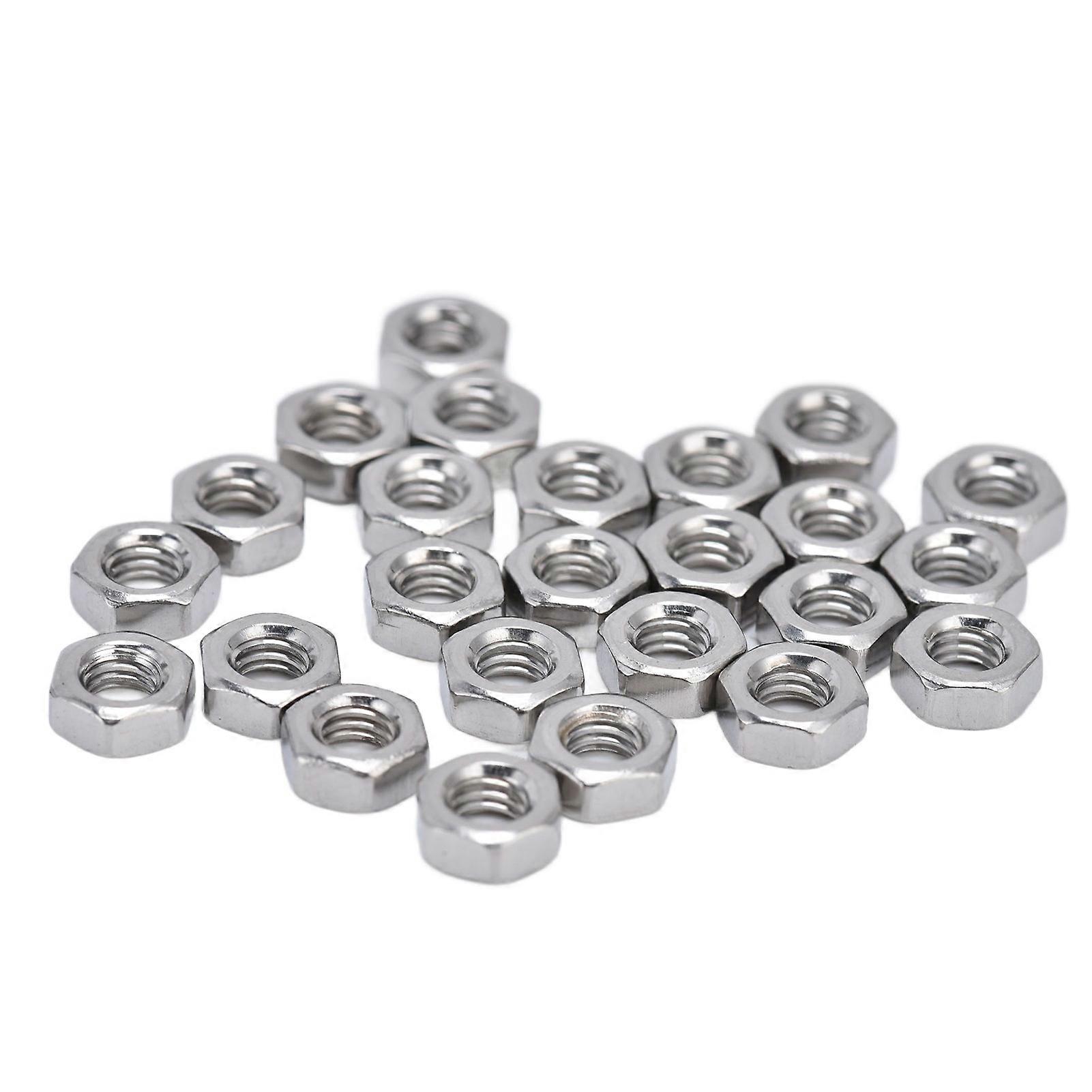 200pcs Hex Nuts M4 Thread Stainless Steel Compact Replaceable Practical Hardware for Indoor Outdoor