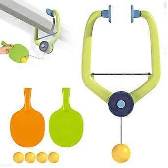 Adjustable Door Pong Game Set with 2 Rackets & 6 Balls - Portable Table Tennis Trainer for Indoor Entertainment Exercise