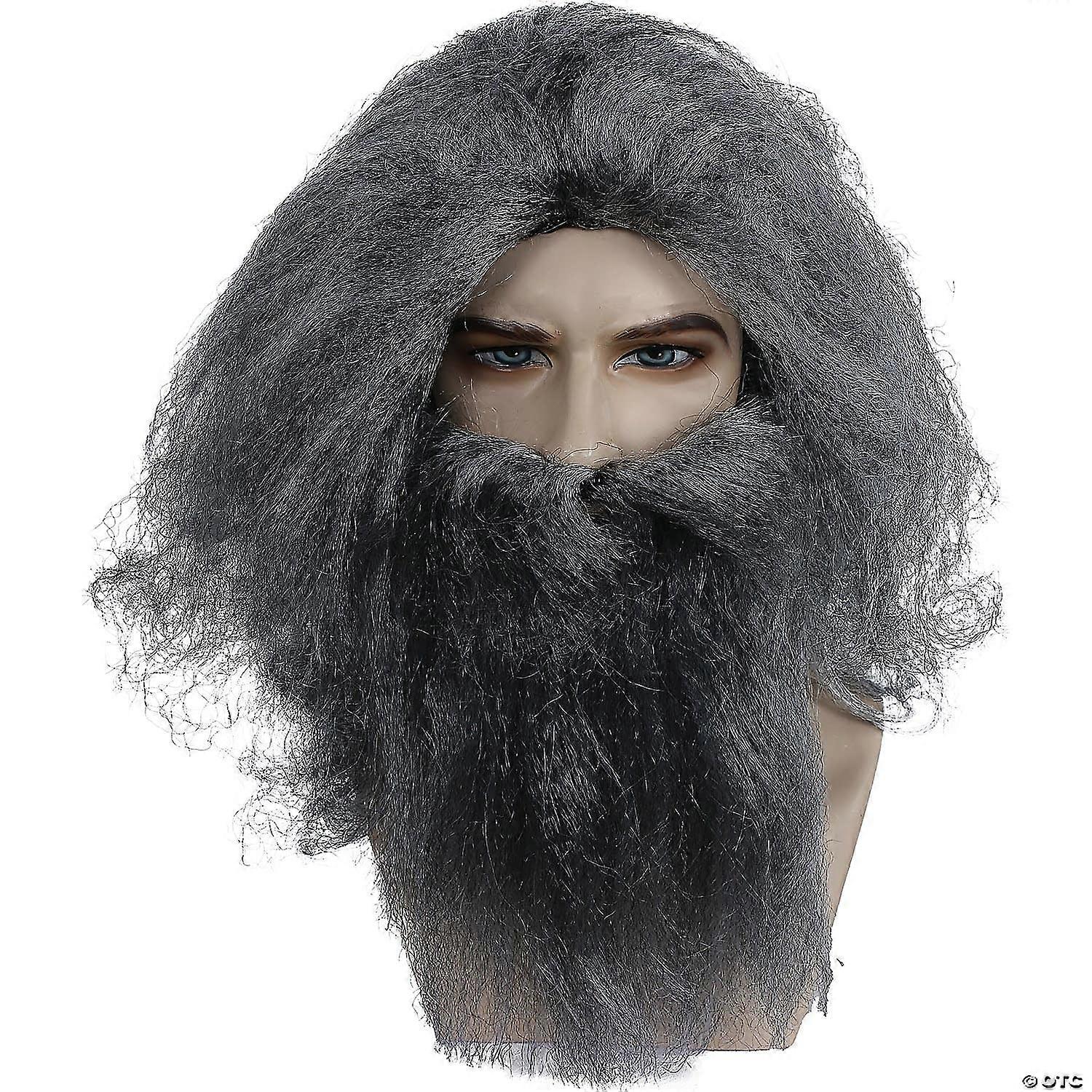 Coal Miner Wig and Beard Set Grey