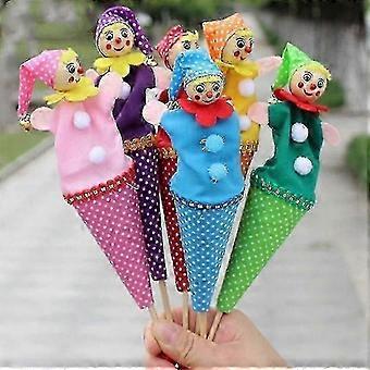6st infällbar leende clown leksak docka, rolig teleskopisk kurragömma lekpinne plyschdocka leksak