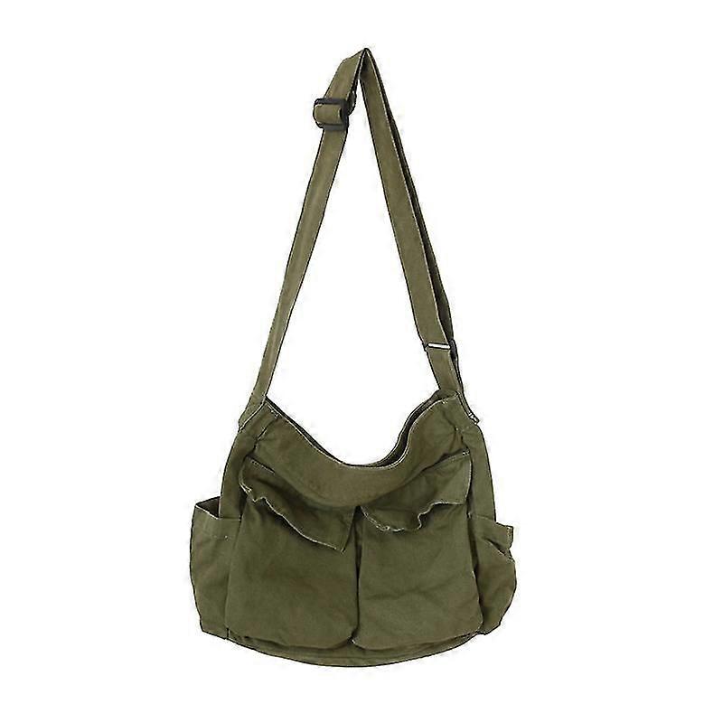 Canvas Messenger Bag Large Crossbody With Multiple Pockets