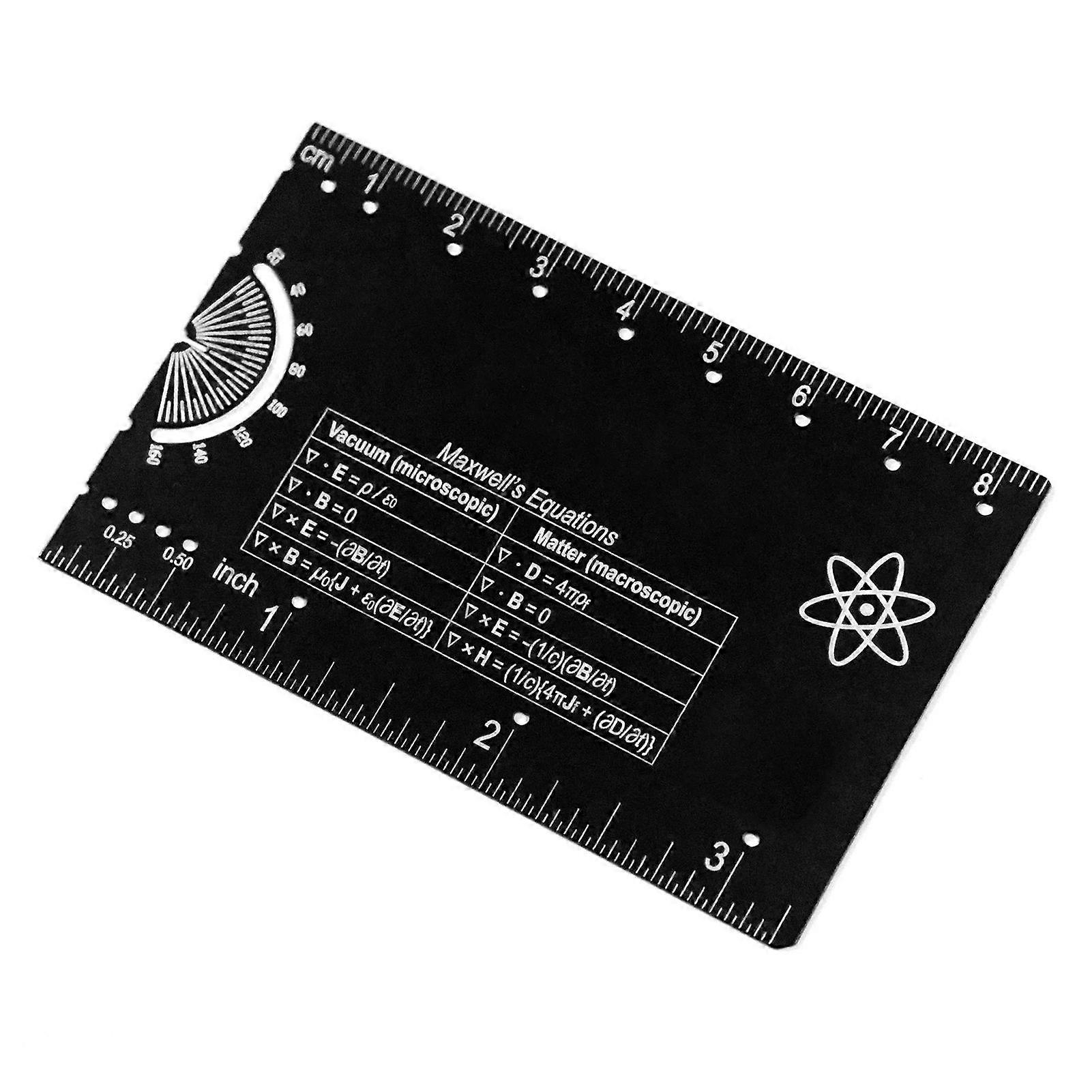 Engineering Ruler Pocket Engineer Multi-Tool Alloy Ruler DIY Projects Protractor Compass Tech Gadget