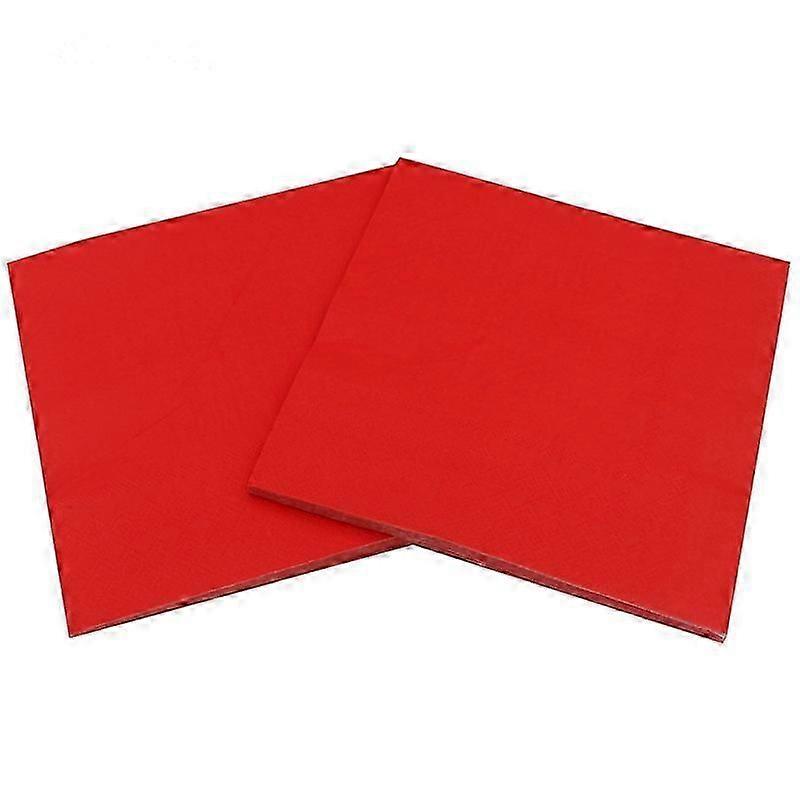 1 pack Solid Color Printed Paper Napkin  (red)