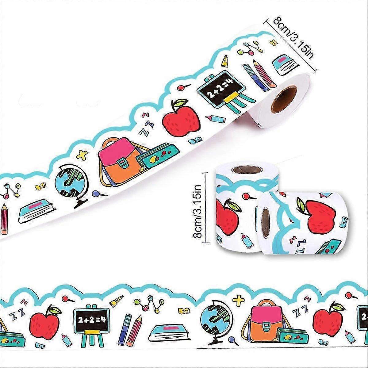 Bulletin Board Border Self Adhesive Trim Border Sticker,White