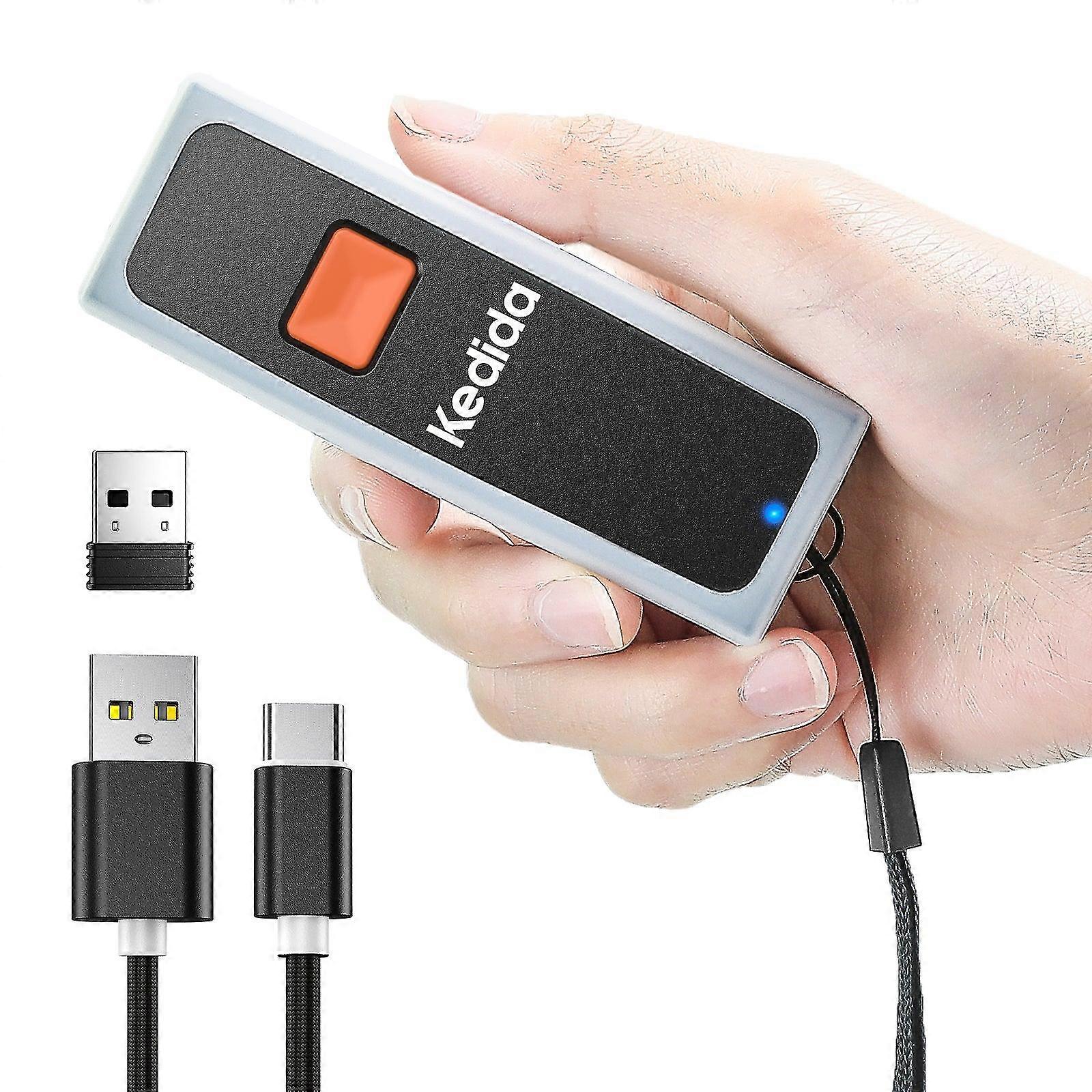2D Wireless Barcode Scanner Mini Portable Bar Code Scanner 3-in-1 Bluetooth/usb Wired/2.4g Wireless 1d Qr Code Scanner Inventory