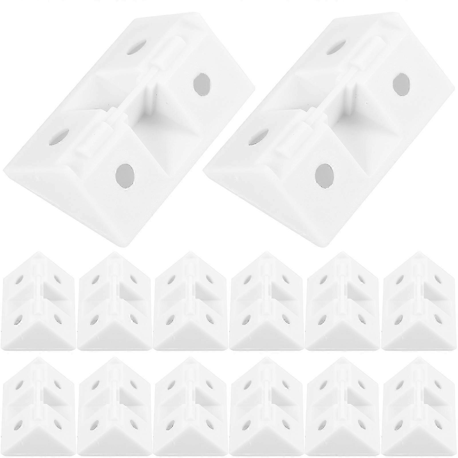20Pcs Angle Brackets Plastic Corner Code Cabinet Supports Hanging Corner Brackets