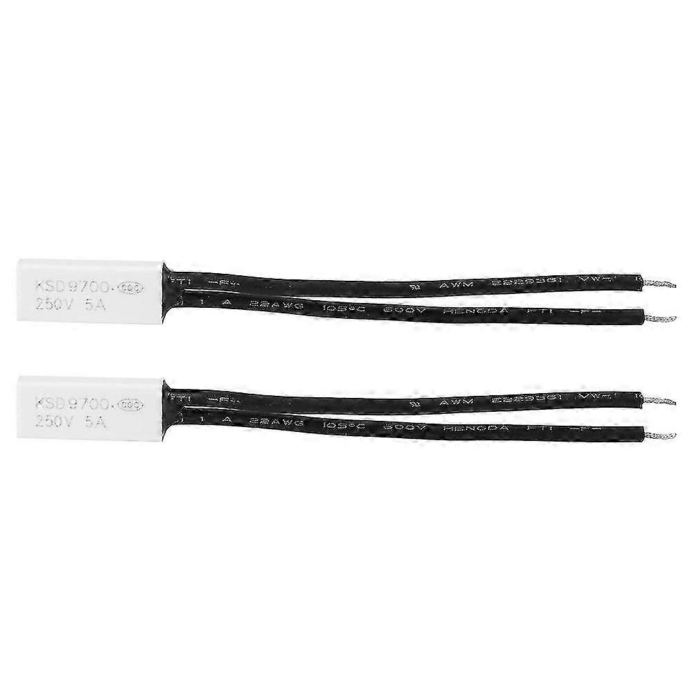 2pcs KSD9700 Thermal Protector Temperature Control Switch Normally Closed Plastic Probe 75