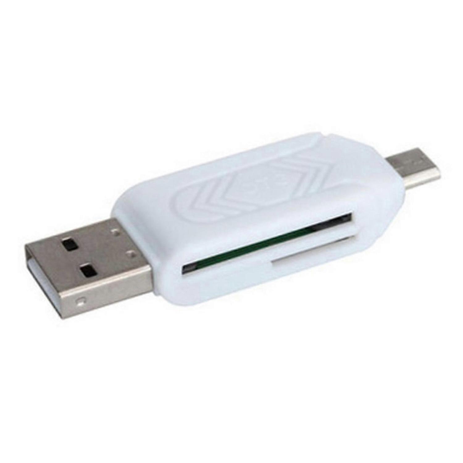 Multifunctional Otg 2.0 Dual-Purpose Android Phone Computer Card Reader SD/TF Combo Card Reader-Whit