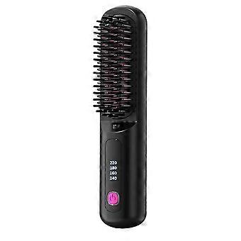Spazzola lisciante senza fili con riscaldamento rapido, styling 2 in 1, temperatura regolabile, ideale per i viaggi.