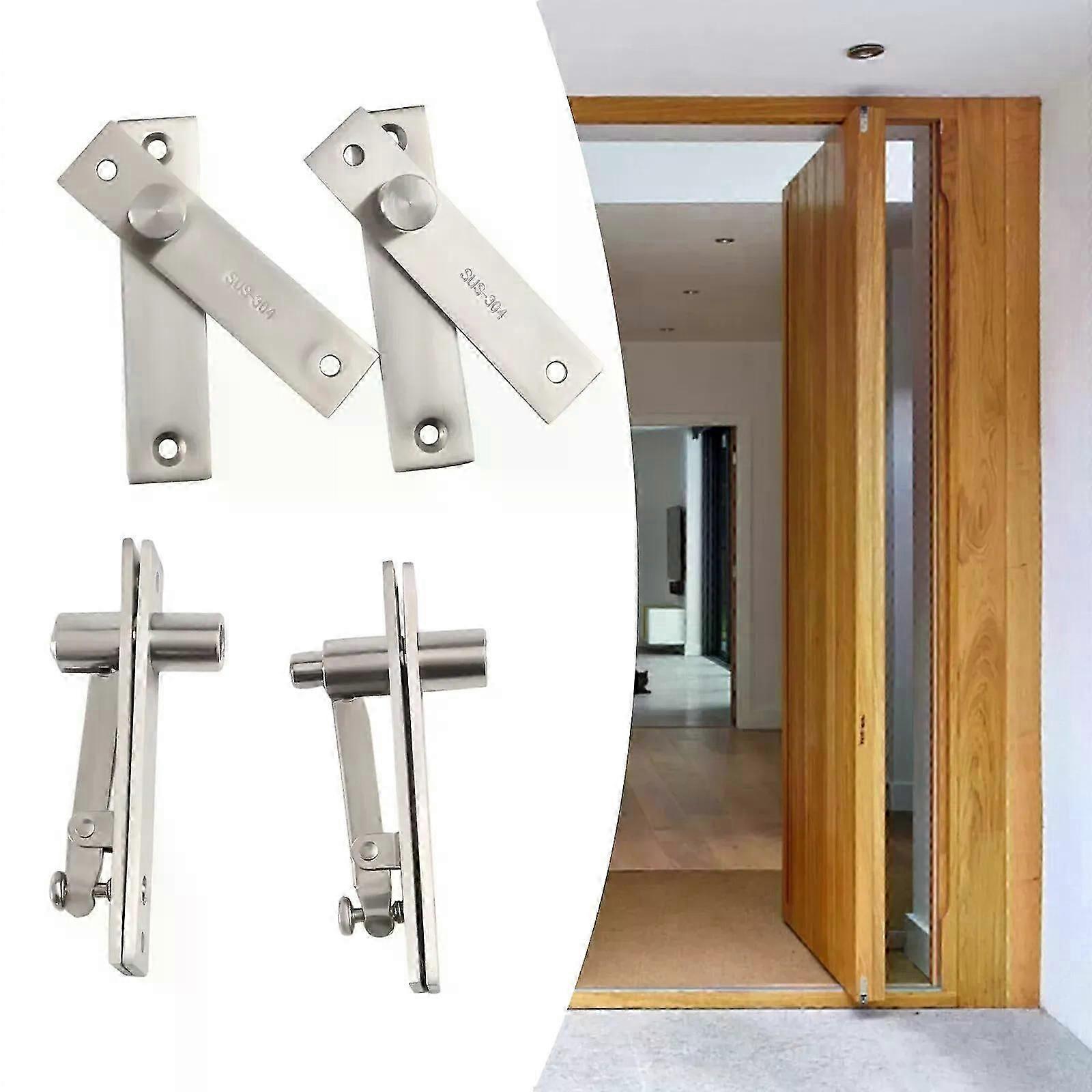Two sets of heavy-duty 360 rotating concealed bookcase hinge kits with hidden doors, made of 304 stainless steel.