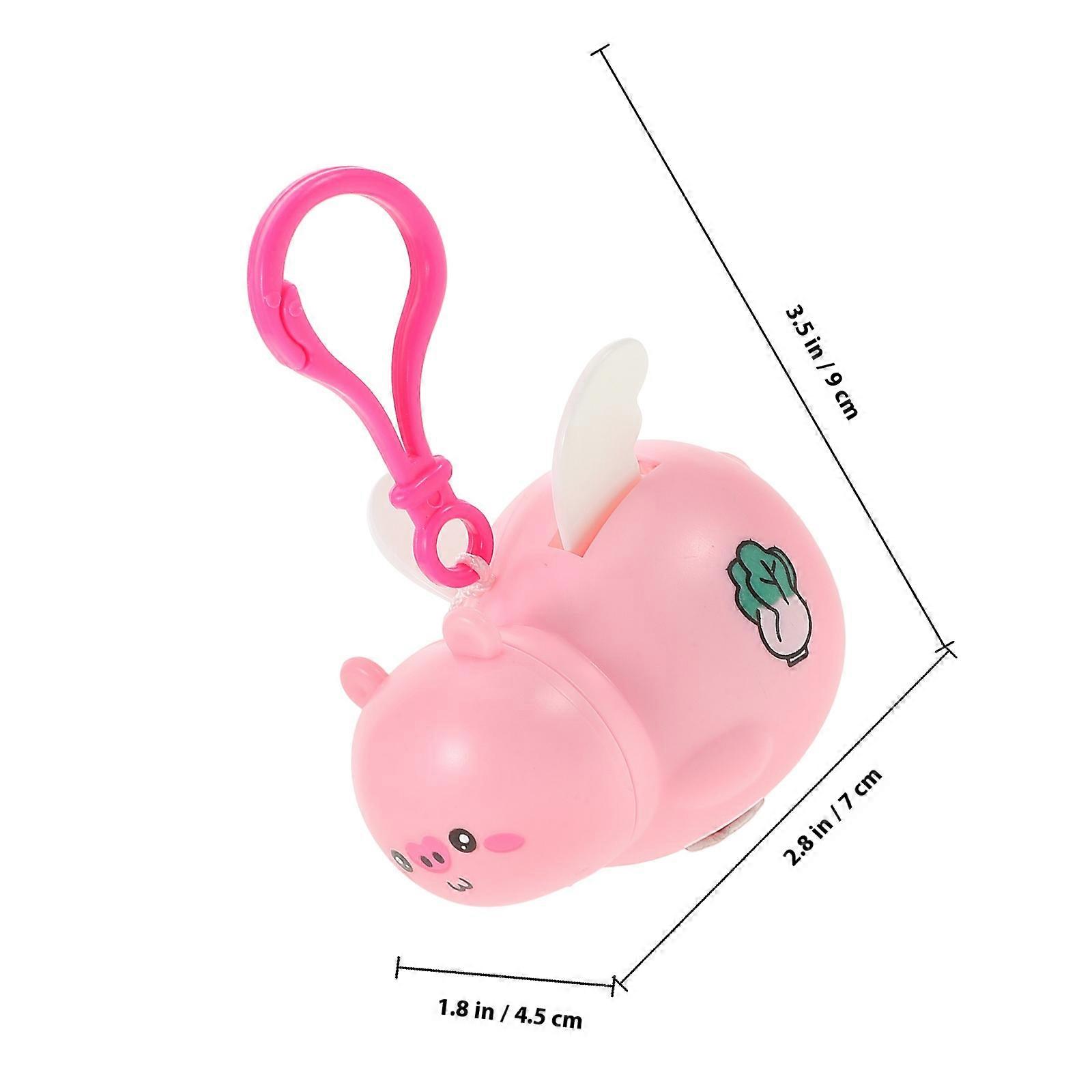 Cute Pig Keychain with Pull String for Decoration Plastic Pink