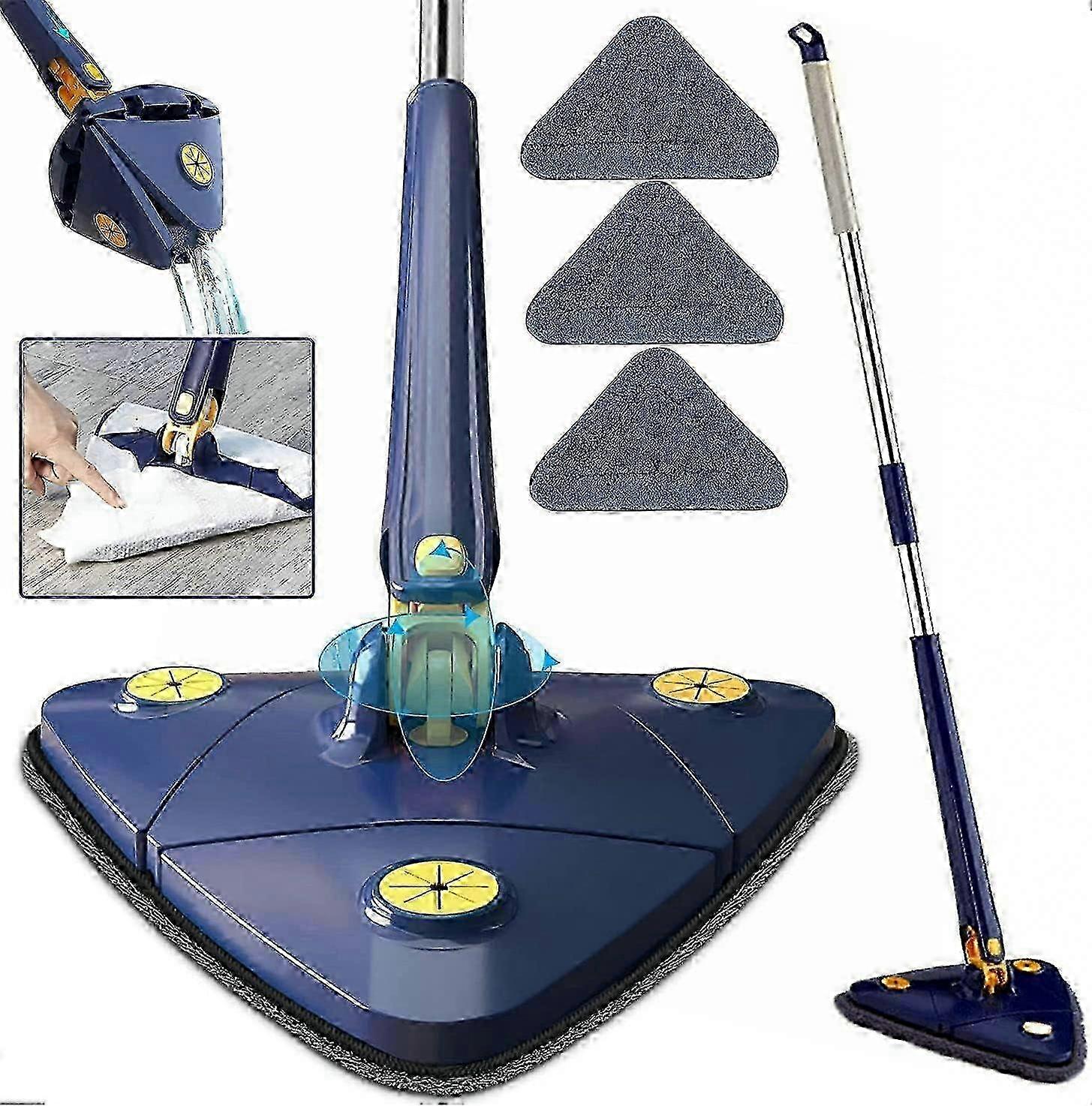 Multifunctional 360 Degree Rotatable Adjustable Triangle Cleaning Mop Free Hand