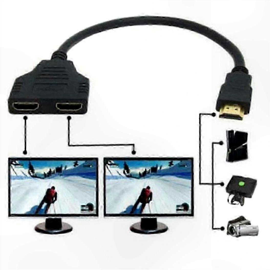 30cm Tin Core HDMI Splitter Gold Plug