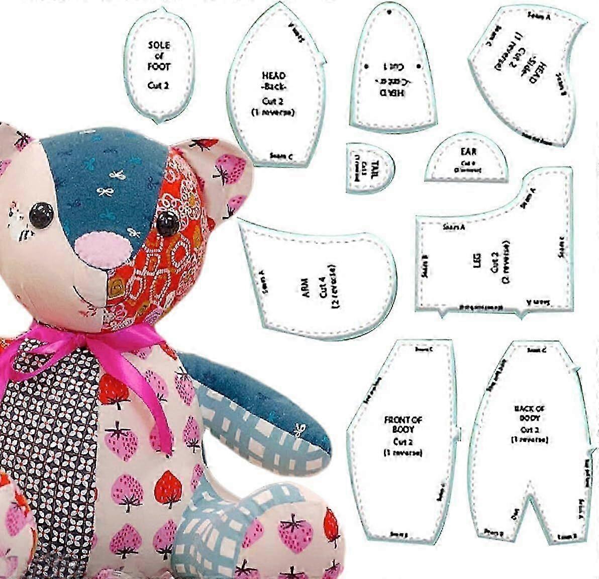Memory Bear Template Ruler Set, Sewing Patterns & Templates (10 PCS) 100% New
