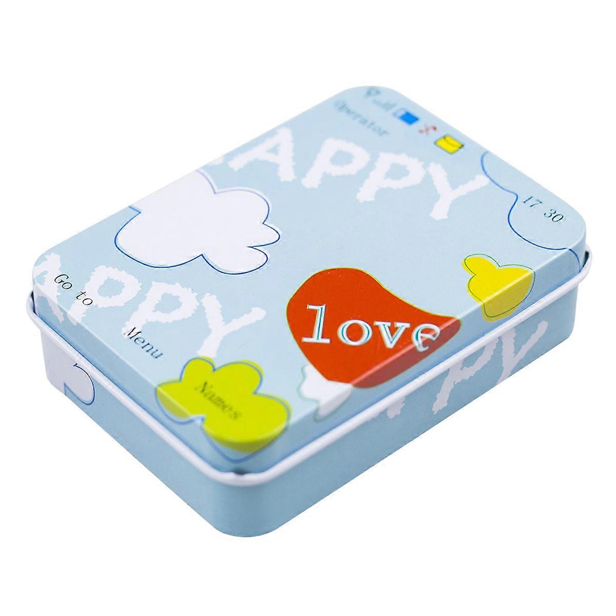 6Pcs Cartoon Rectangular Tin Boxes for Storage Use Assorted Color Packaging Boxes