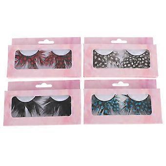 Assorted Color Cosplay False Eyelashes for Halloween 4Pairs Eyelash Set