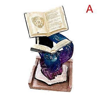 Torre dei dadi dei tomi della magia Vassoio per dadi magici Grande libro Ornamenti Grande scultura di gnomo da giardino Statua Decorazione per gioco D&D RPG