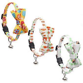 Adjustable Kitten Collar Easter Pet Bowtie Collar with Bell 3Pcs Set