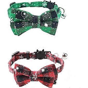 Pet Bow Tie Lattice Dog Collar, Christmas Style Adjustable Bow Tie Pet Collar, Pet Bow Tie Collar, Adjustable Neck Range 9-14cm, The Best Pet Gift for