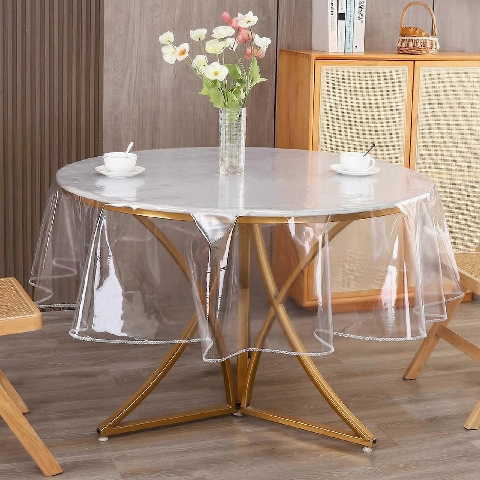 Heat-Resistant Clear Round Table Cover