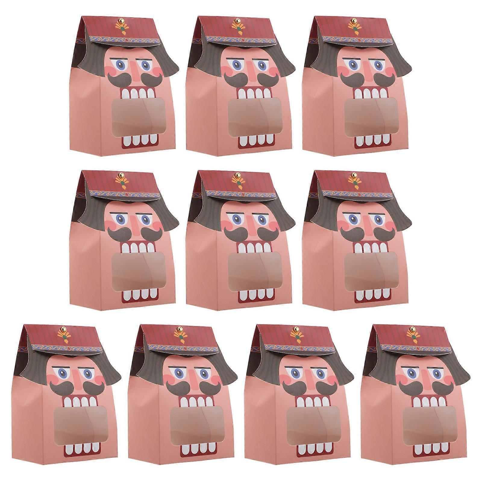 Nutcracker Large Christmas Cookie Boxes with Window Cupcake Boxes 10Pcs