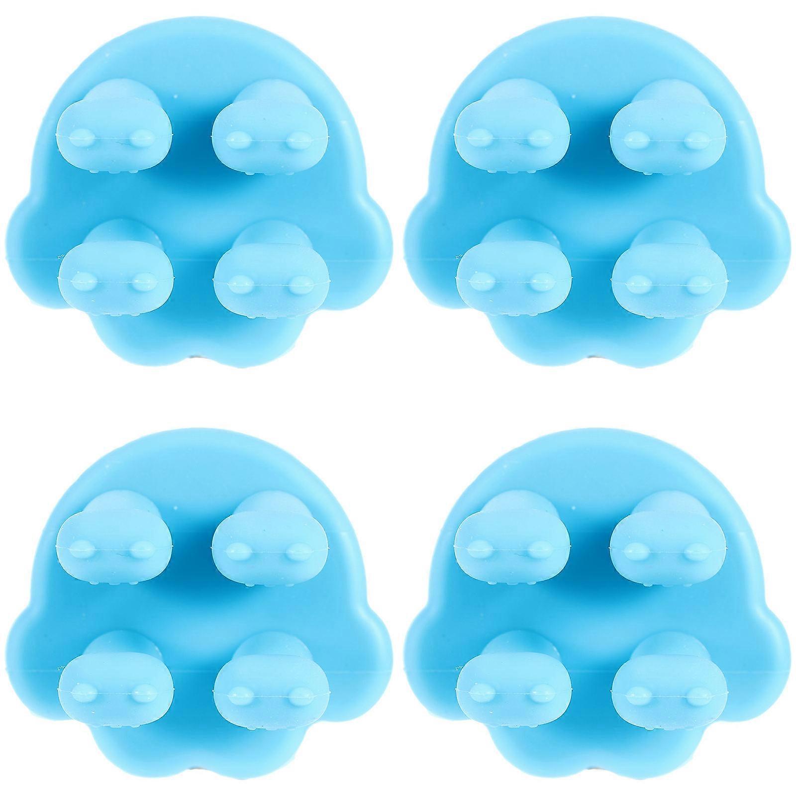 Blue Multipurpose Silicone Hooks compatible with Bathroom Wall Use 4Pcs Set