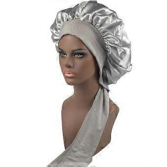 Long Satin Sleep Bonnet With Tie Closure