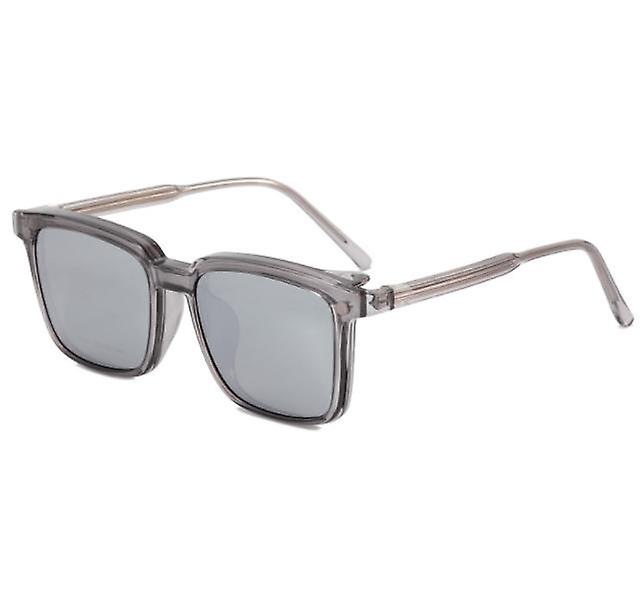 New Luxury Style Flip-up Mirror Sunglasses Men's And Women's Flat Glasses Frame Magnetic Clip Polarized Sunglasses