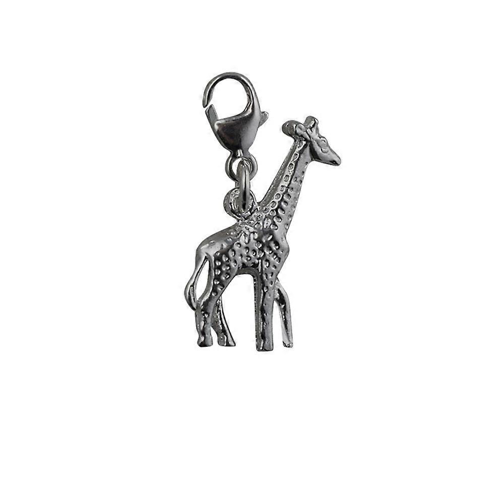 Silver 24x13mm Giraffe Charm on a lobster trigger