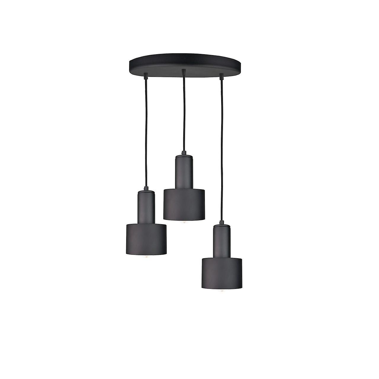 Luce Cluster Pendant Ceiling Light Black, 30cm, 3x E27