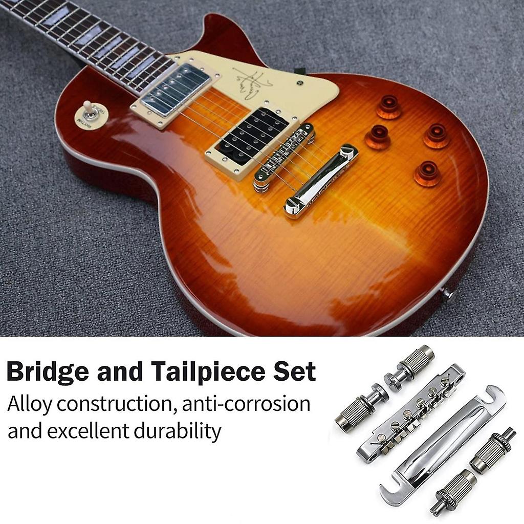 Guitar Tune O-matic Bridge And Stop Bars Tailpiece Combo With Studs Replacements | UK - Foto 6