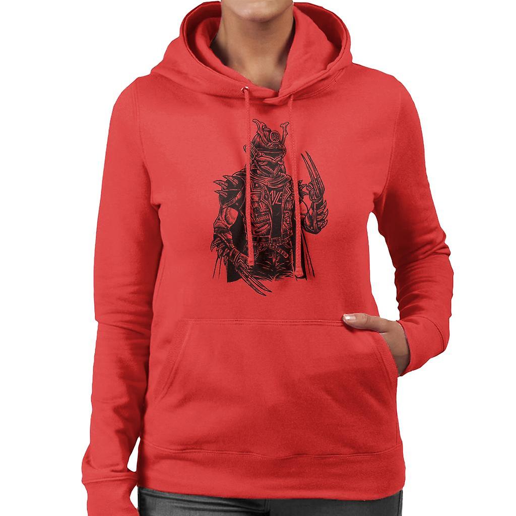 Samurai Punk portrett kvinners Hettegenser