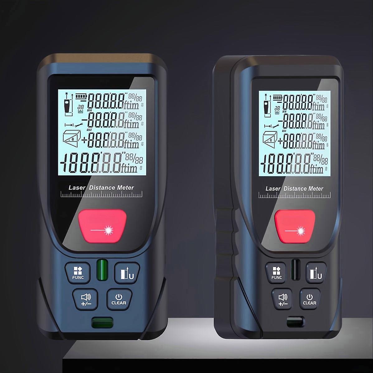 164Ft Digital Laser Distance Meter With Lcd For Measuring Area & Volume