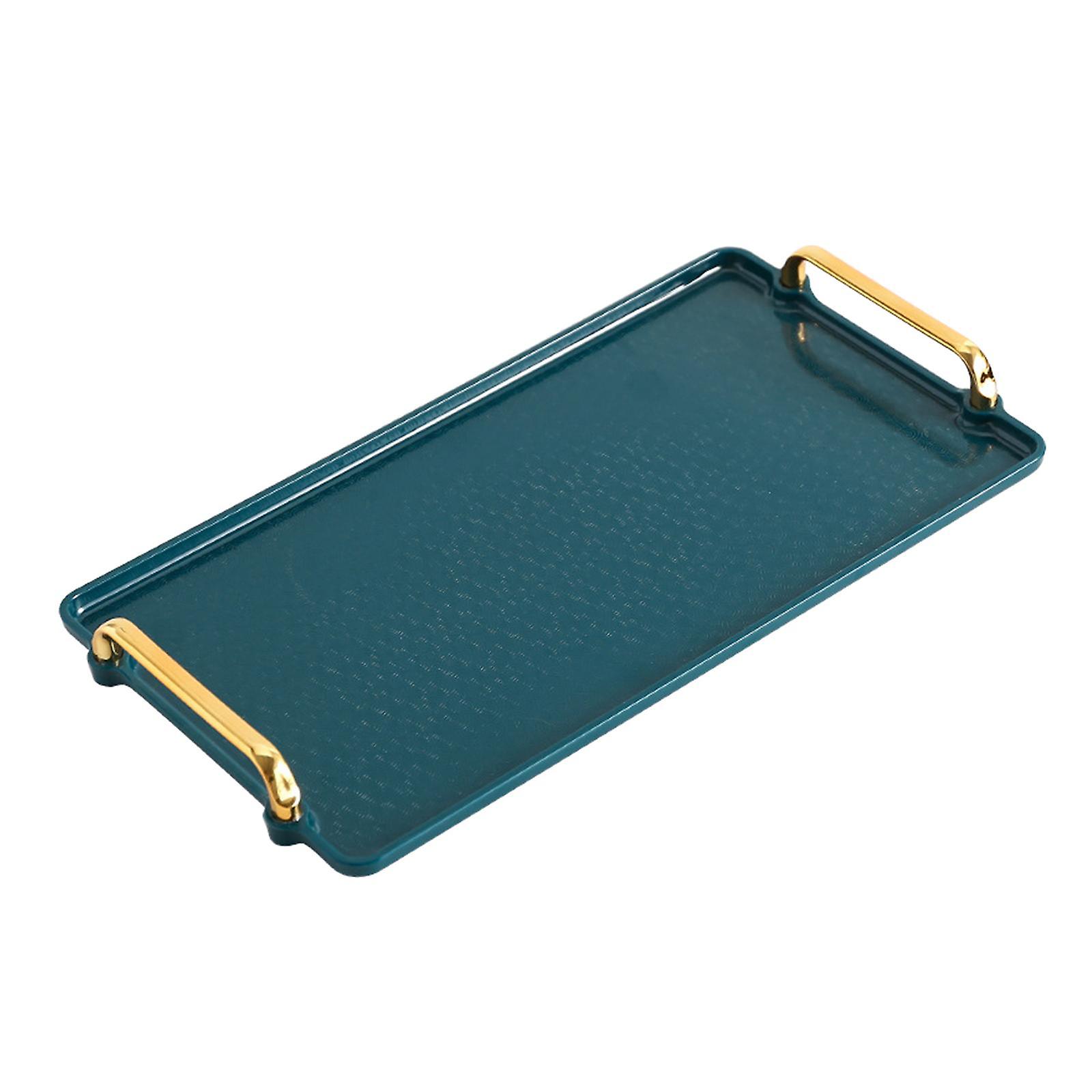 Plastic Serving Tray Waiter Serve Food Dinner Rectangular Kitchen Tray Green
