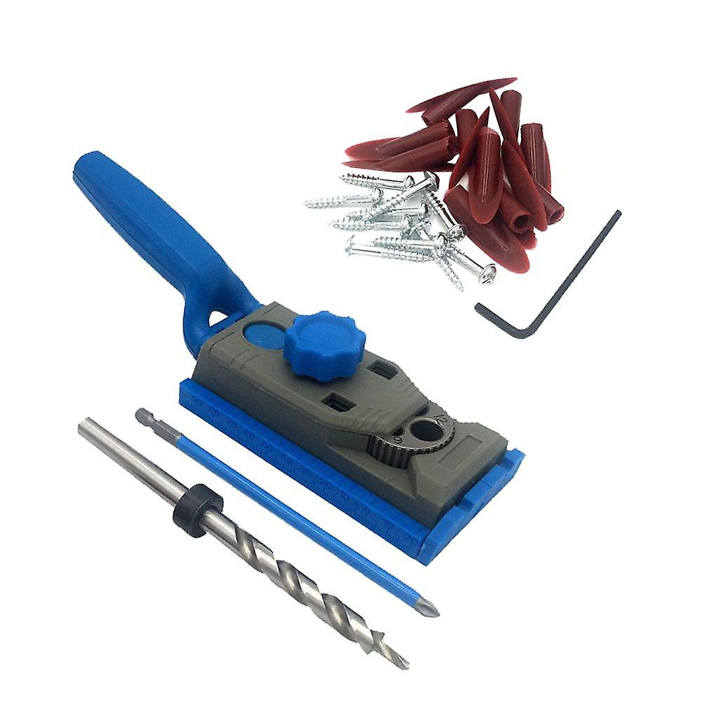 Mini Pocket Hole Jig Kit Joint Tool Woodworking Oblique Drill Guide Bits