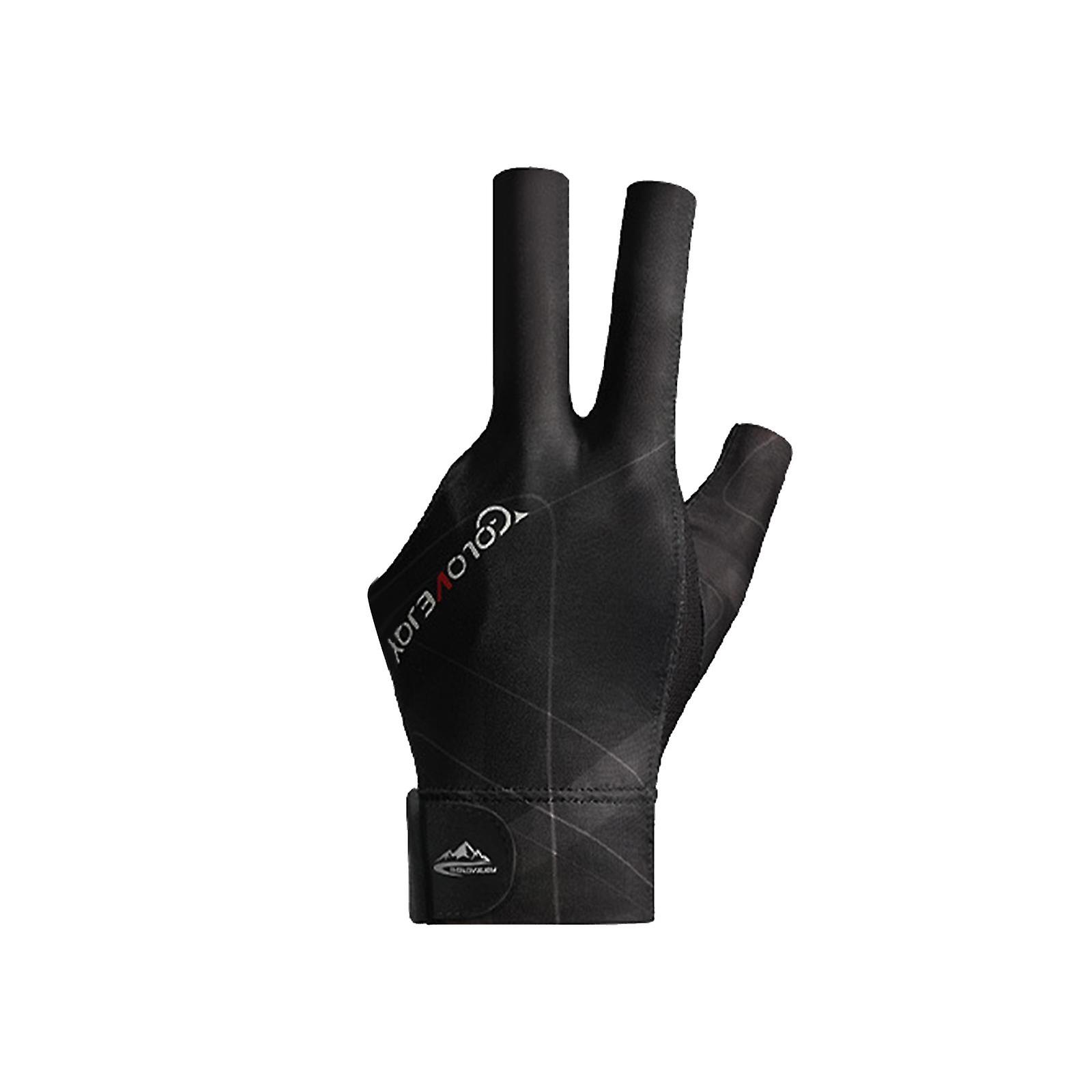 Drei-Finger-Handschuhe Linke Hand Anti-Rutsch Elastische Pool-Queue-Fäustlinge Schwarz Grau