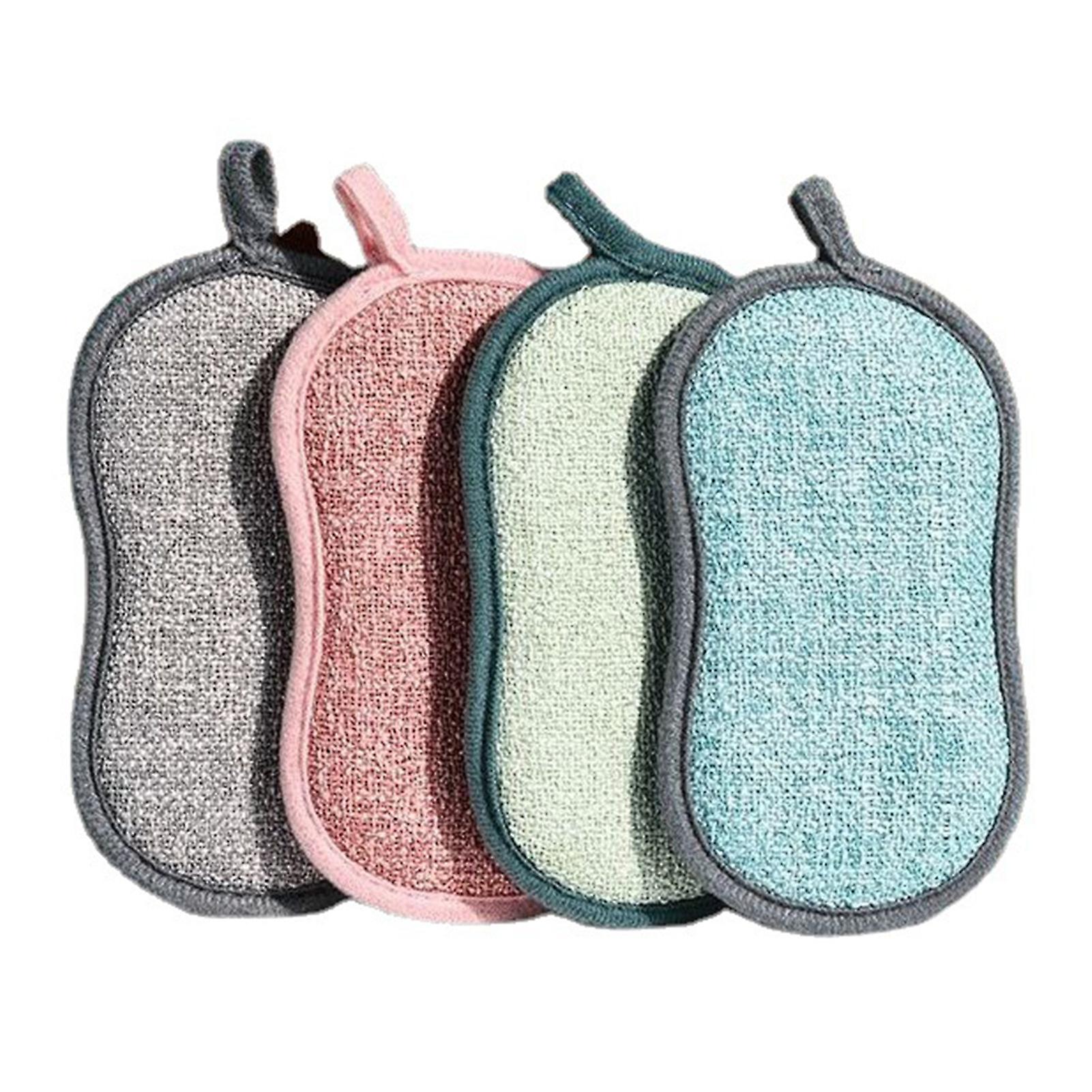 5pcs Kitchen Scrub Sponges Reusable Microfiber Sponge Non-scratch Scrub Sponge Effortless Cleaning Of Dishes Pots And Pans