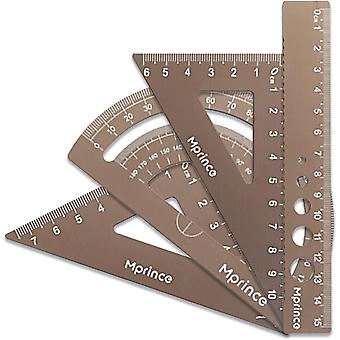 Student Ruler Set, 4pcs 15cm Geometric Ruler Set Math Geometry