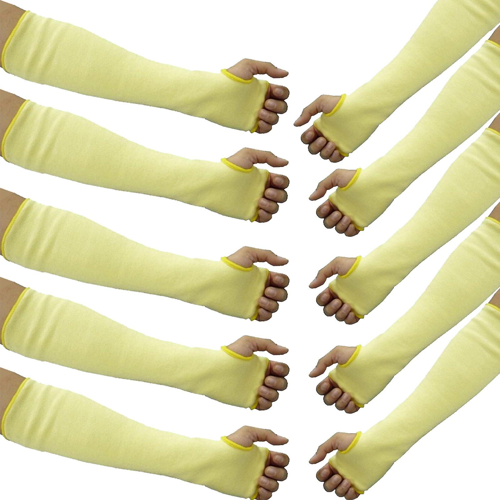5 Pair Safetyware Anti Cut Resistant Sleeves Work Gloves Forearm Protecter Bulk With Thumb Hole