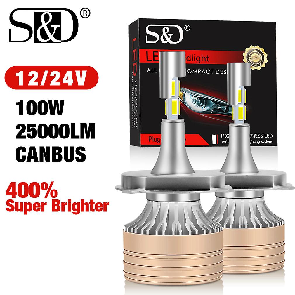 -h4 H7 H11 Led Headlight With Canbus Hb3 9005 Hb4 9006 Led Bulb Turbo Lamp 25000lm 6500k White 12v 24v Super Bright Auto Lamp
