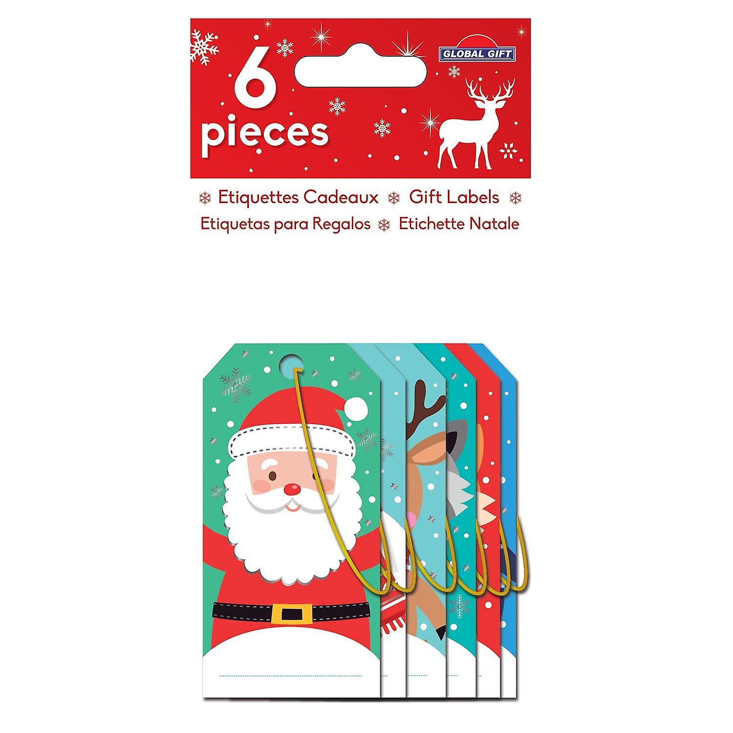6 Gift Tags - Santa and Friends