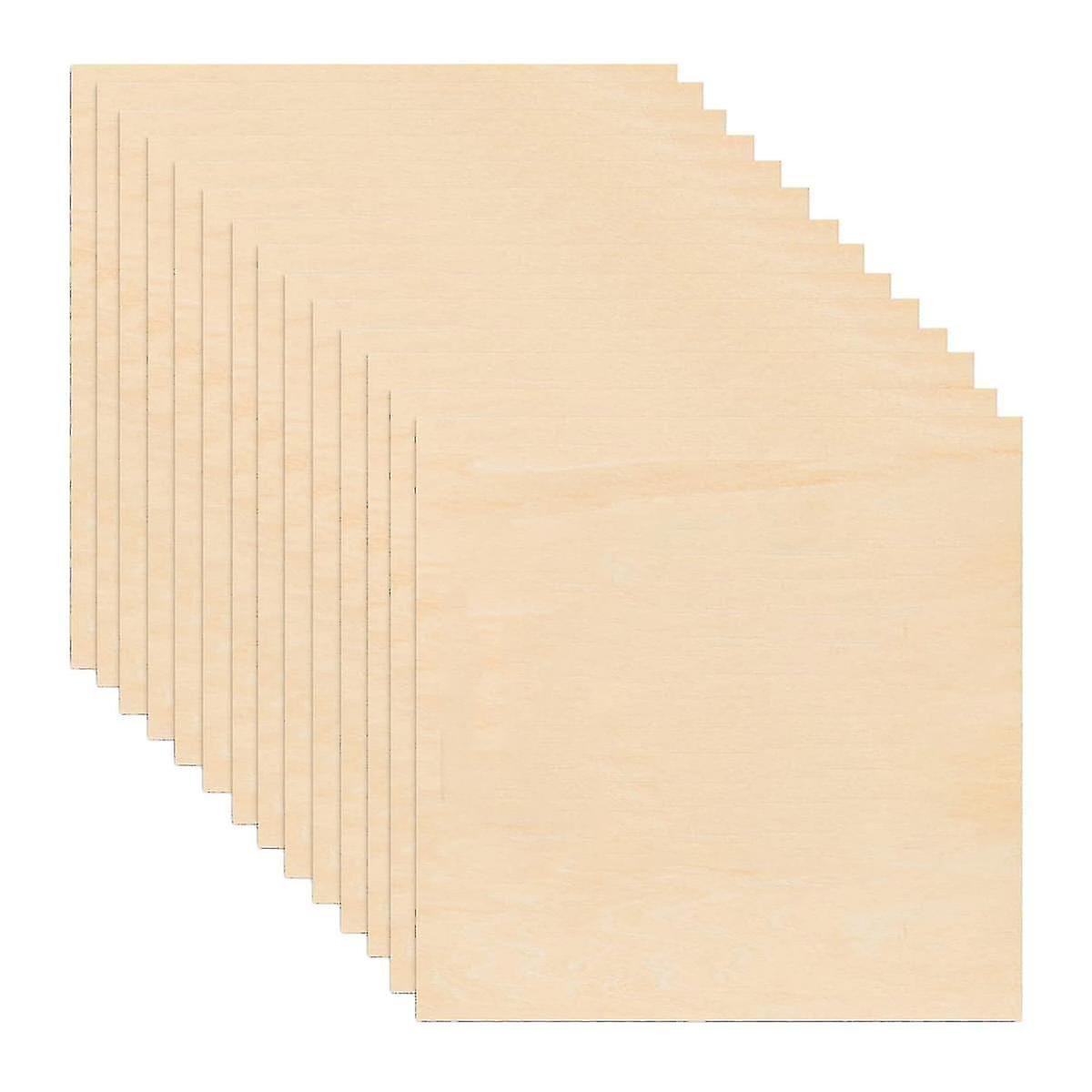 50packs 4 x 4 pouces feuilles de balson non finies, feuilles de bois minces de 1/16 pouce Contreplaqué de planche de bois artisanal
