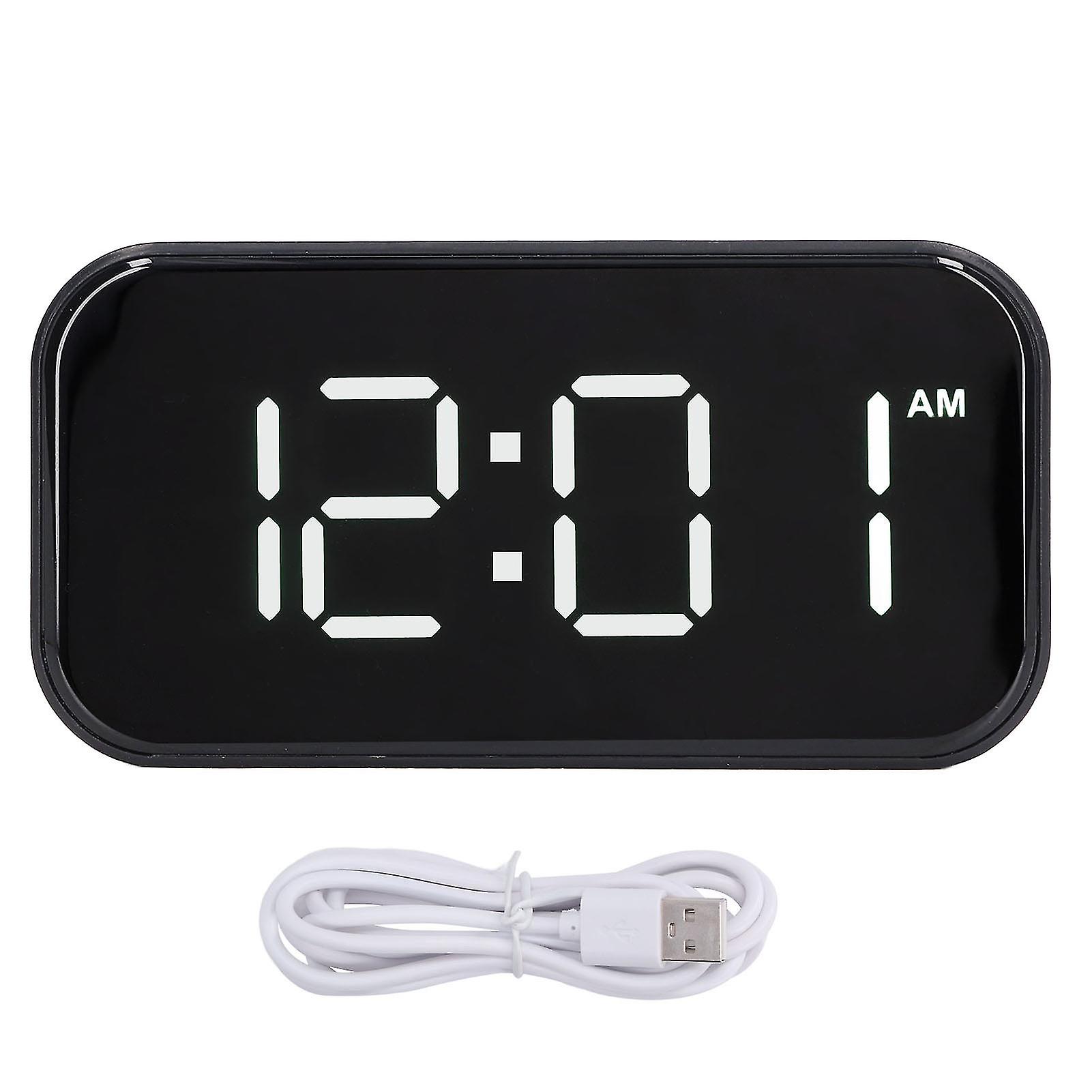 Adjustable Brightness LED Alarm Clock with USB Charging & Snooze for Home or Office