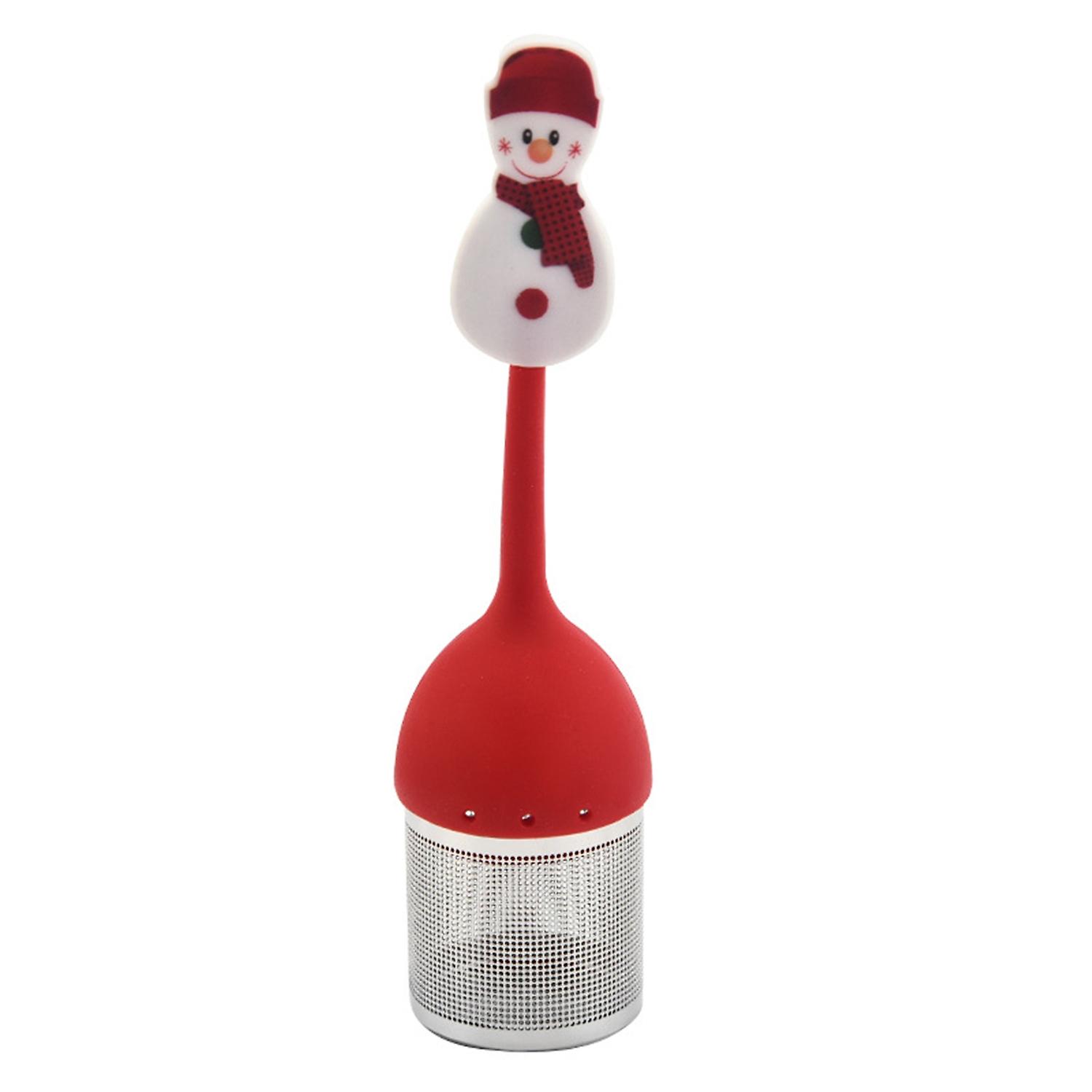 Tea Infuser with Handle Reusable Merry Christmas Spice Filter Tea Bag Kitchen Gadget for Party