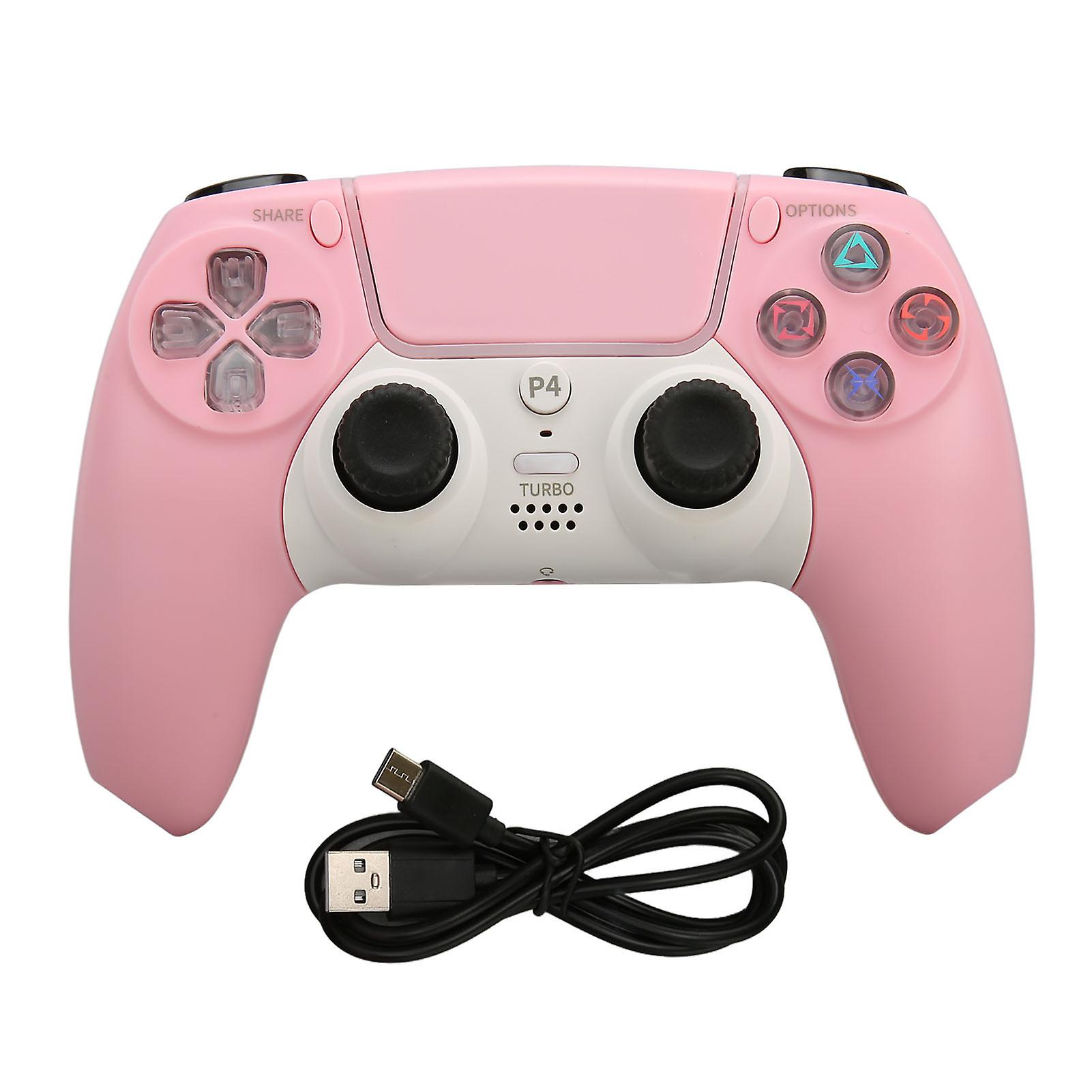 Bluetooth Controller Rechargeable Wireless Gamepad Joystick for PS4 for PS5 for Windows 7 8 10 PC Tablet Pink