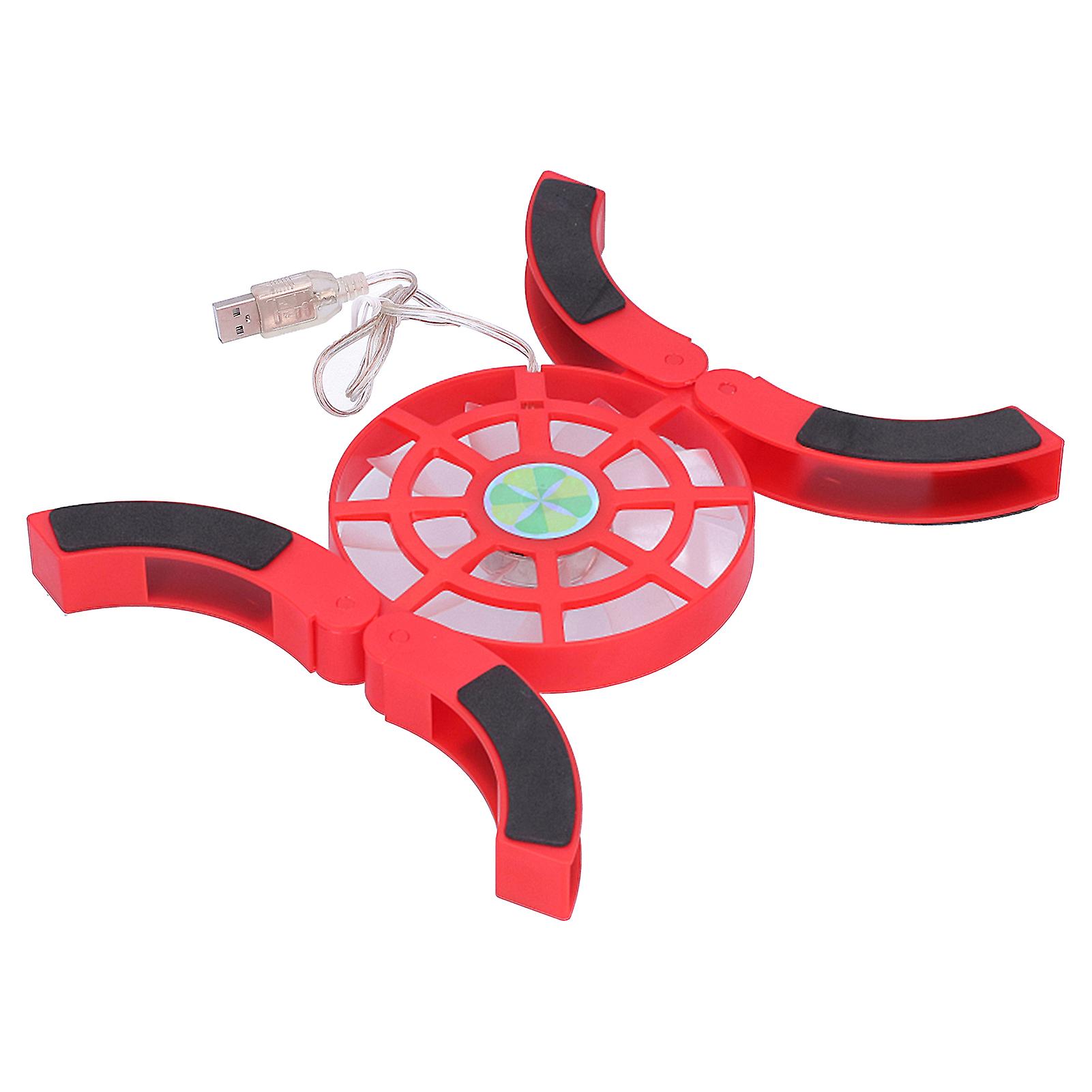 DRS04 Folding Computer Laptop Cooler Cooling Pad Luminous USB Cooling Base(Red )