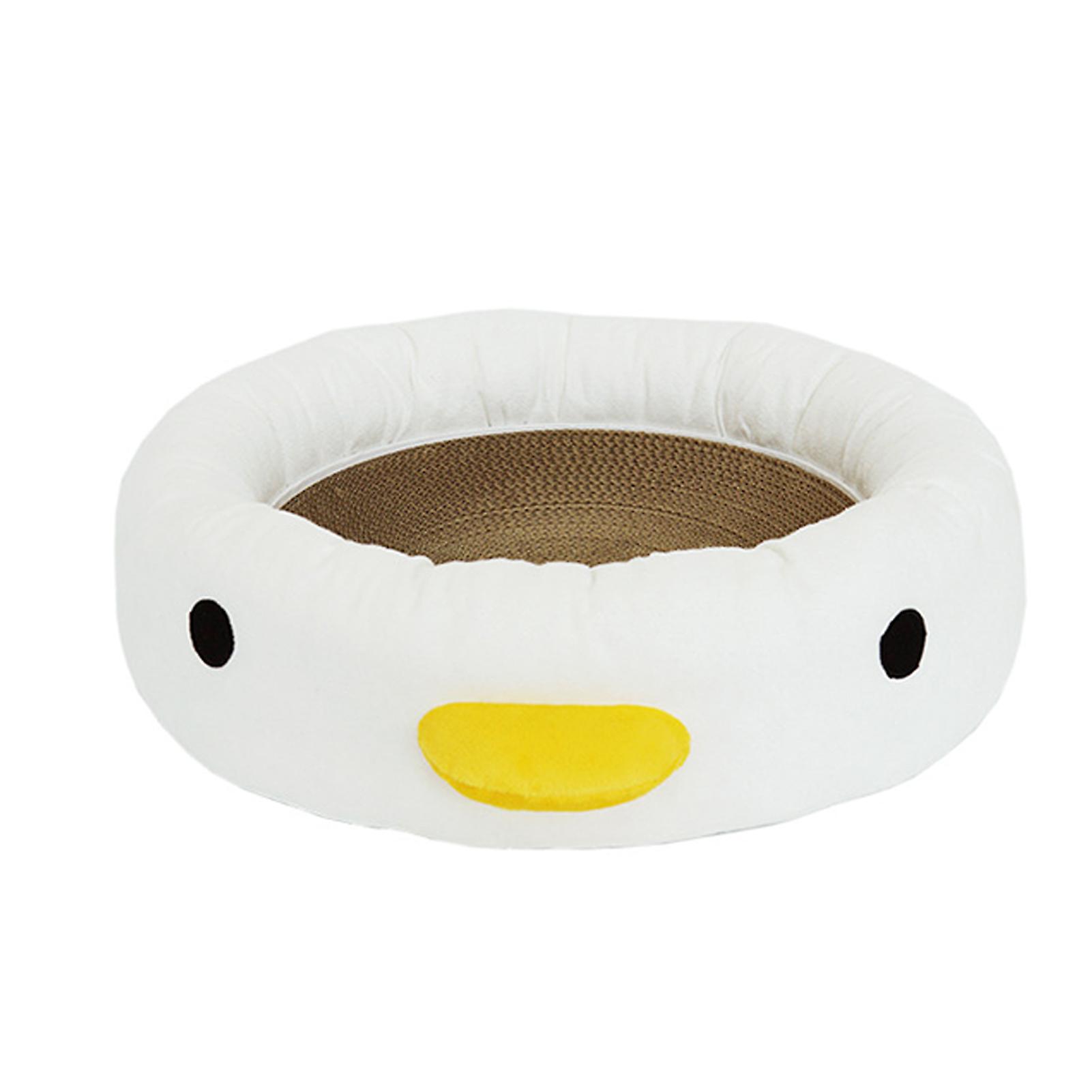 Cat Scratch Bed Round Wearable Cute Chicken Shape Portable Kitten Scratching Pad Bed for Winter Chicken Round Cat Scratch Pad (Small) 