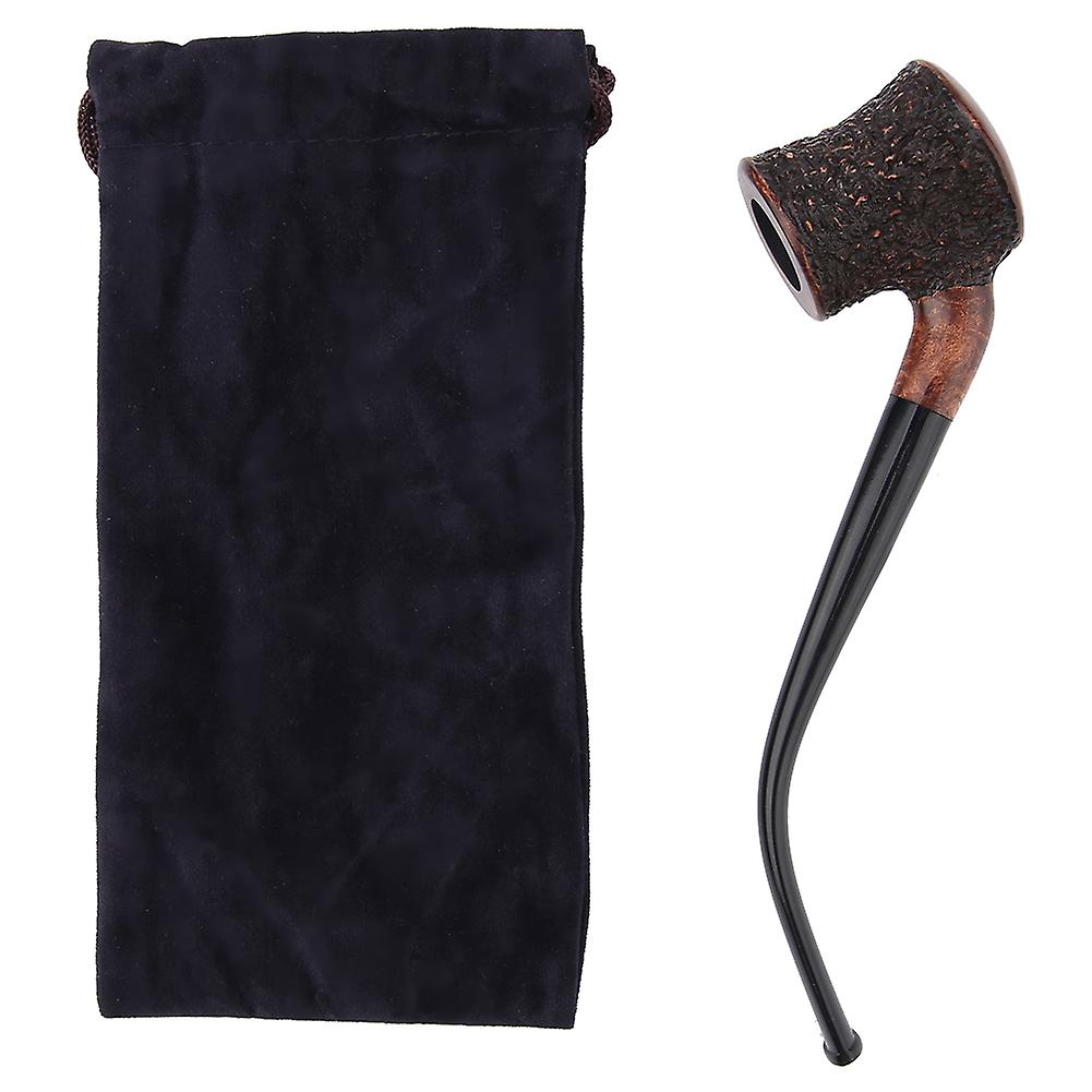 Pipe à tabac en bois de bruyère massif, faite à la main, avec noyau en fer, 3 mm, longue poignée, portable