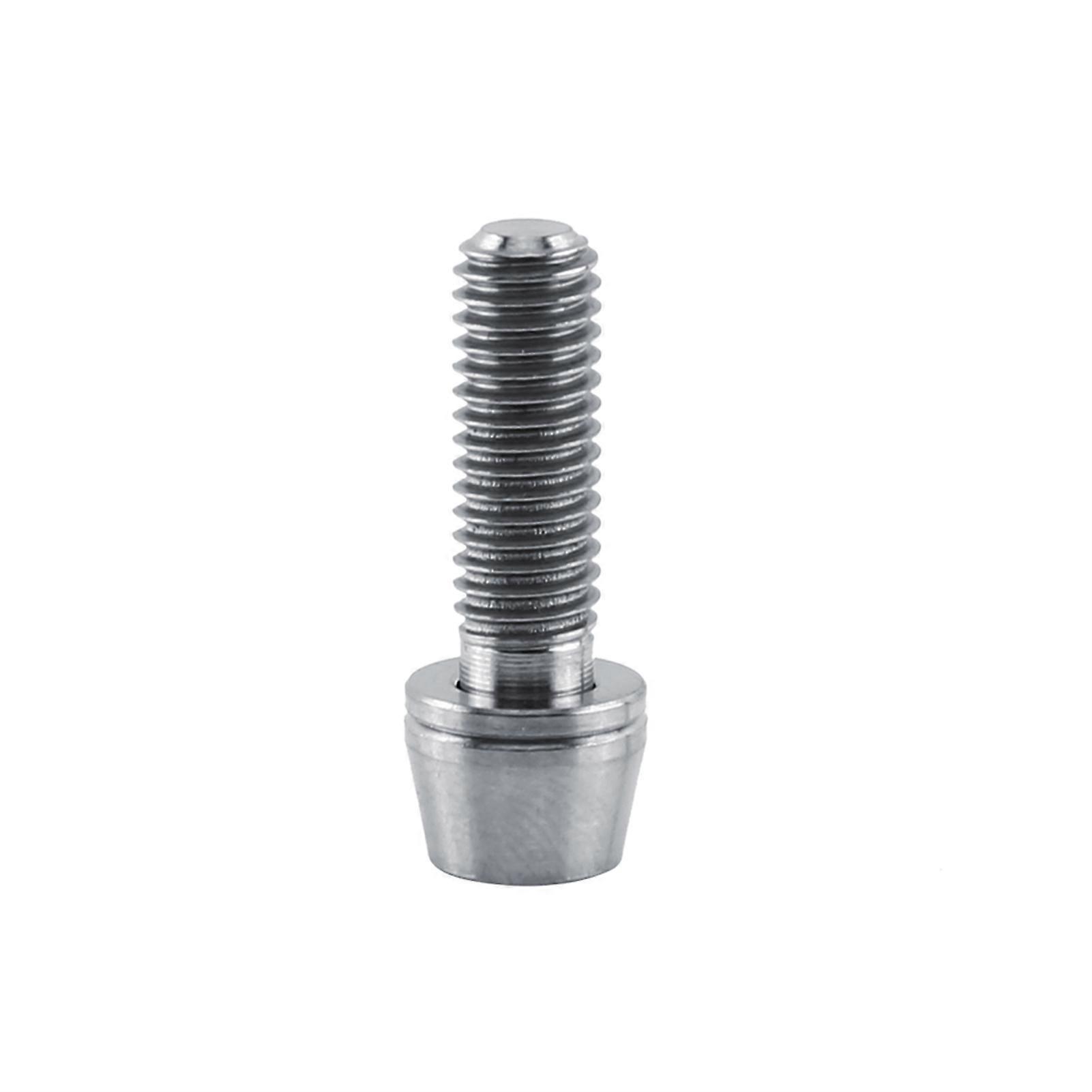 New Titanium Alloy Titanium Tapered Head Bolt Screw with Washer for Mountain Bicycle (Silver1)